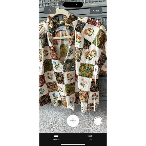 NWOT Olivia James floral patchwork top, Lrg $118, G11 - Picture 3 of 6